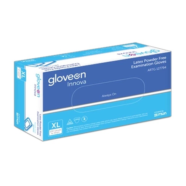 GloveOn Innova Latex Glove Powder Free Extra Large Box 100 - Image 3