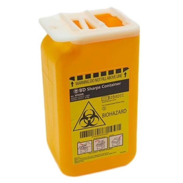 BD BD Sharps Collector 0.87L Yellow Container product image for SEO and accessibility