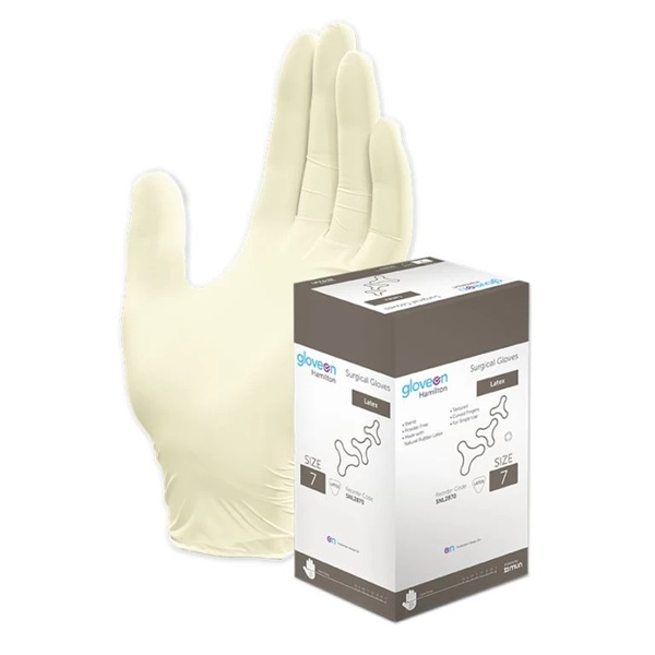 GloveOn Hamilton Latex Surgical Gloves Sterile Size 6.0 Box 50