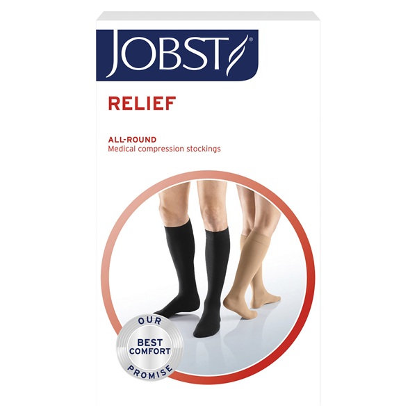 JOBST Relief Hosiery Small Knee High Open Toe Beige 20-30mmHg
