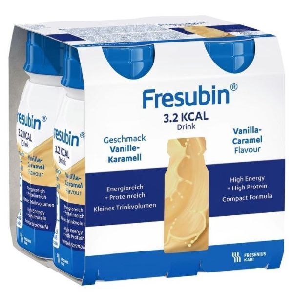 Fresubin 3.2kcal Drink Vanilla Caramel 125mL Easybottle Pack 4 - Fresubin product image for SEO optimization