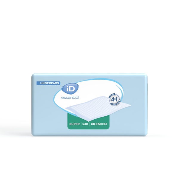 iD Essentials Underpad Super 60 x 60cm 1166ml Pack 30