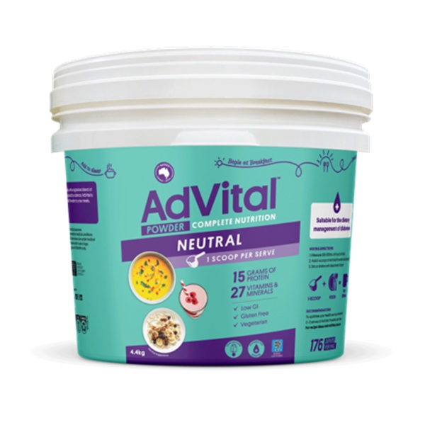 AdVital Nutritionally Complete Neutral Powder 4.4kg Pail - AdVital product image for SEO optimization