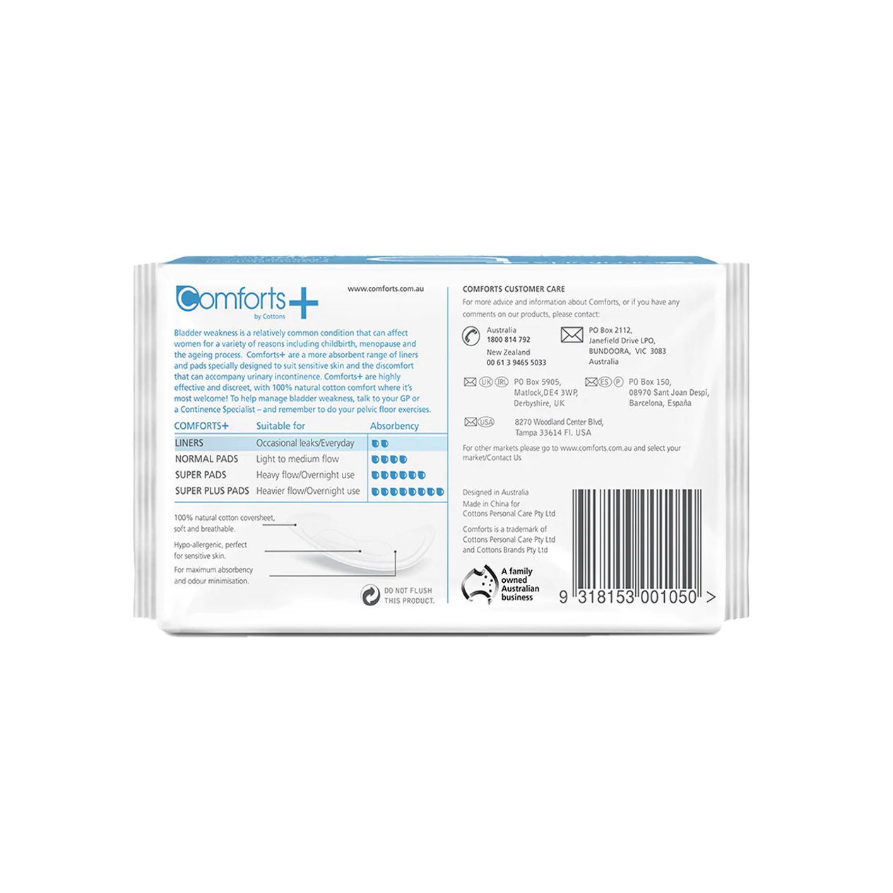 Comforts Plus Liners 40ml Pack 30 - Image 2