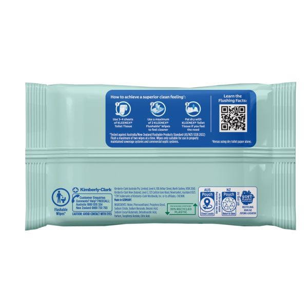 Kleenex Flushable Bath Fragranced Wipes 126x128mm Pack 36 - Image 3