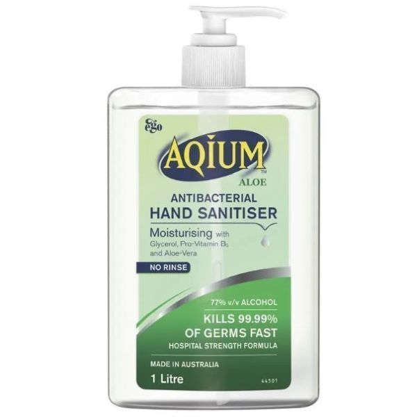Aqium Hand Sanitiser Aloe 1L by Aqium in Hand Sanitiser 500ml - 2L