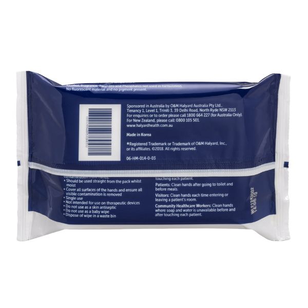 Halyard Neutral Hand Wipes 20x20cm Pack 15 - Image 2