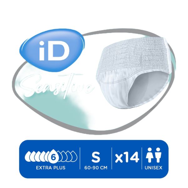 iD Sensitive Pants Extra Plus Small 60-90cm 1375ml Pack 14