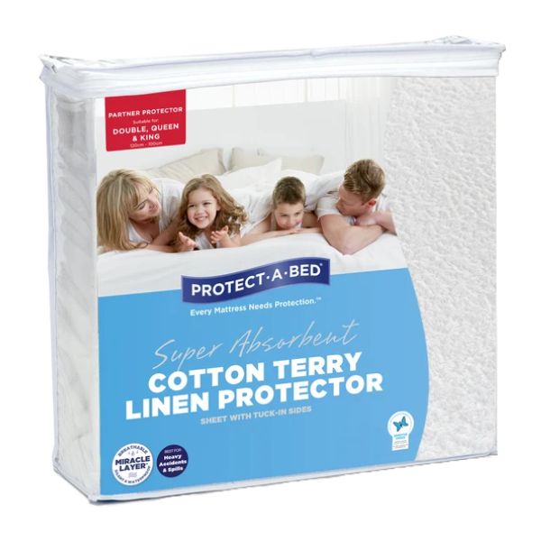 Protect-A-Bed Cotton Terry Waterproof Linen Protector Partner 92x204cm