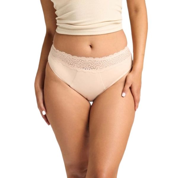 Modibodi Sensual Hi Waist Bikini Light Beige Size 16